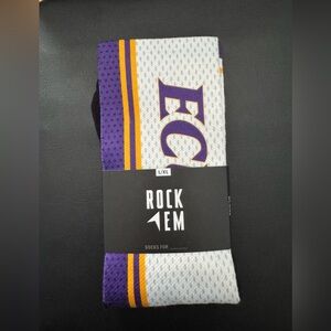 East Carolina Purple and White Athletic Socks